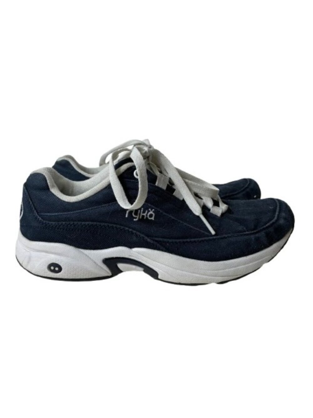 Rykä Walking Shoes Womens Sz 7.5 Navy Blue White Athletic Sneakers Lightweight